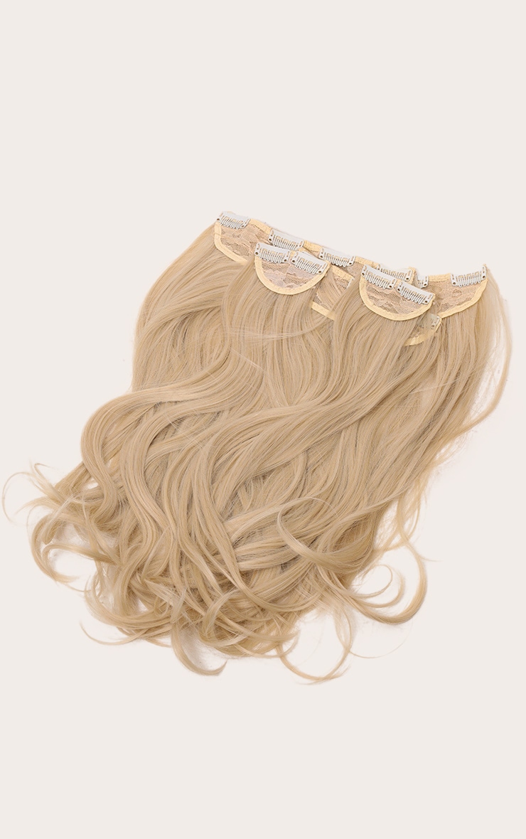 Lullabellz Super Thick 16" 5 Piece Blow Dry Wavy Clip In Hair Extensions Light Blonde image 5