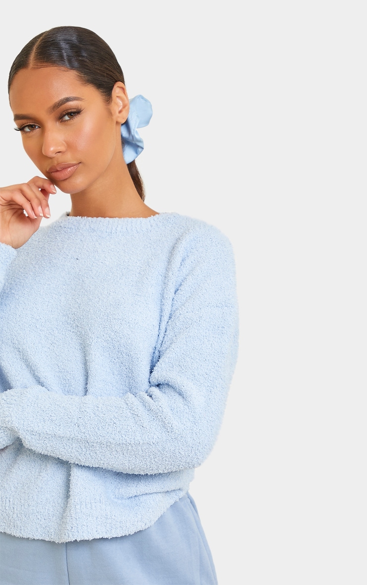baby blue crew neck sweater