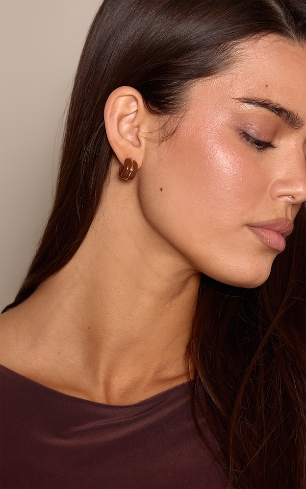 Chocolate Gold Mini Hoop Earrings