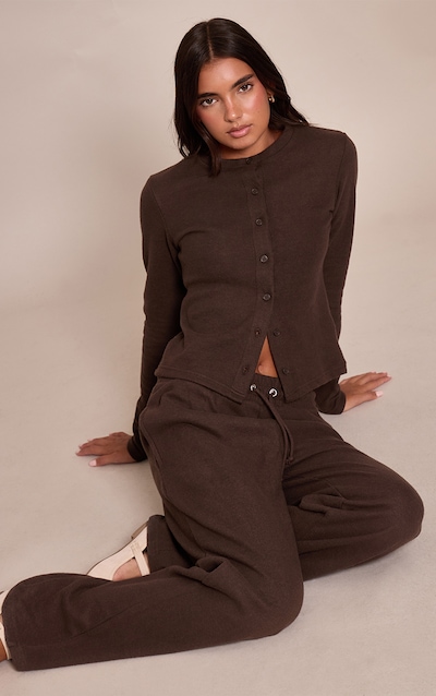 Chocolate Soft Touch Button Down Top