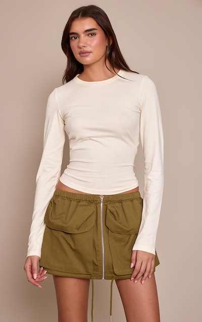 Green Woven Utility Pocket Mini Skirt