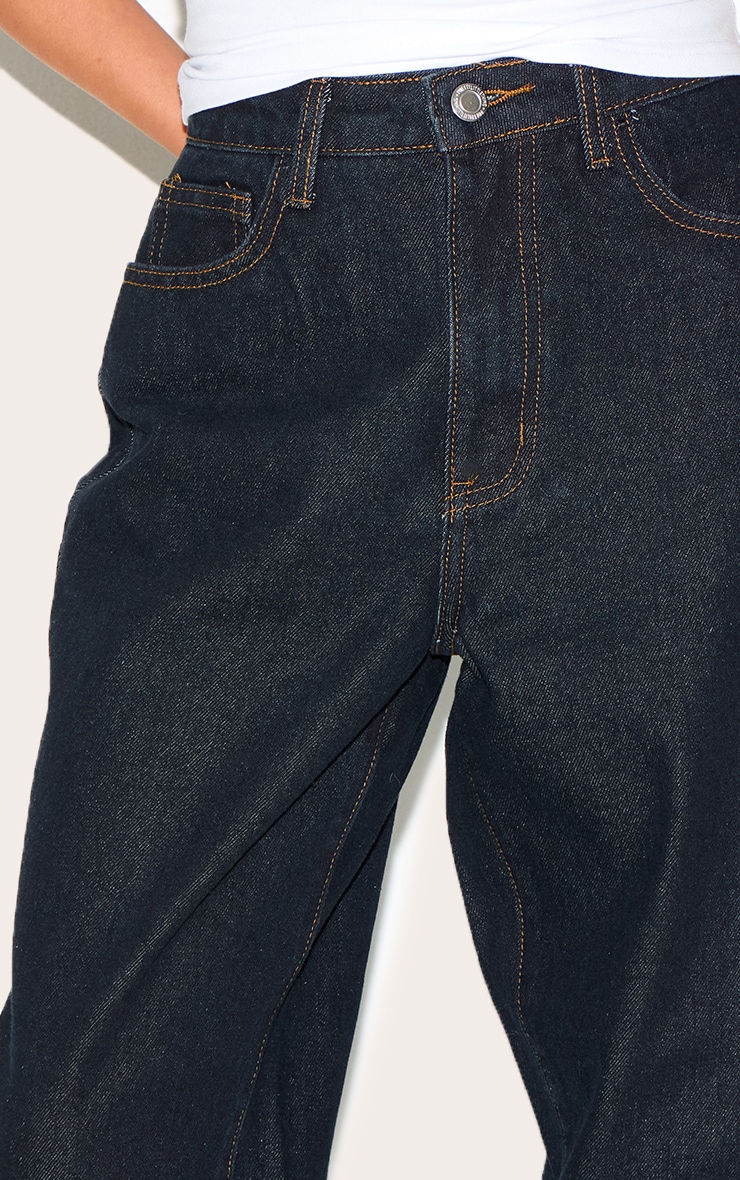 Petite Dark Indigo High Waist Mom Jeans image 4