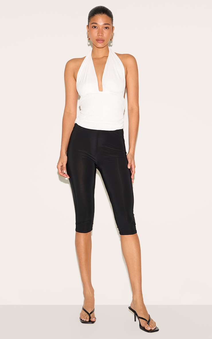 White Burnout Mesh Halter Neck Long Top image 3