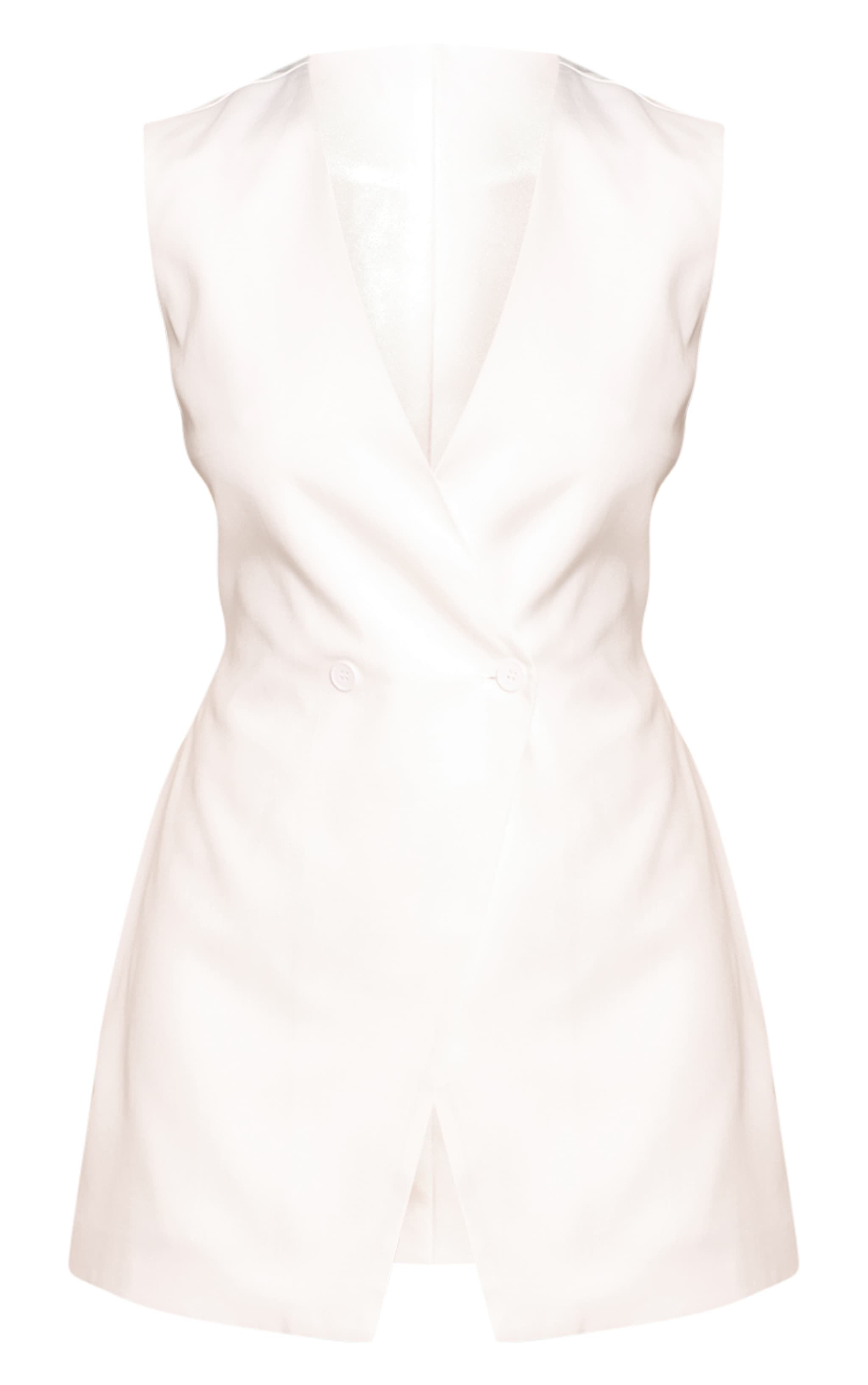 Combishort asymétrique tissé blanc à détail gilet image 5
