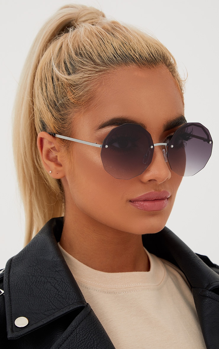 Black Fade Frameless Edged Sunglasses. Accessories PrettyLittleThing
