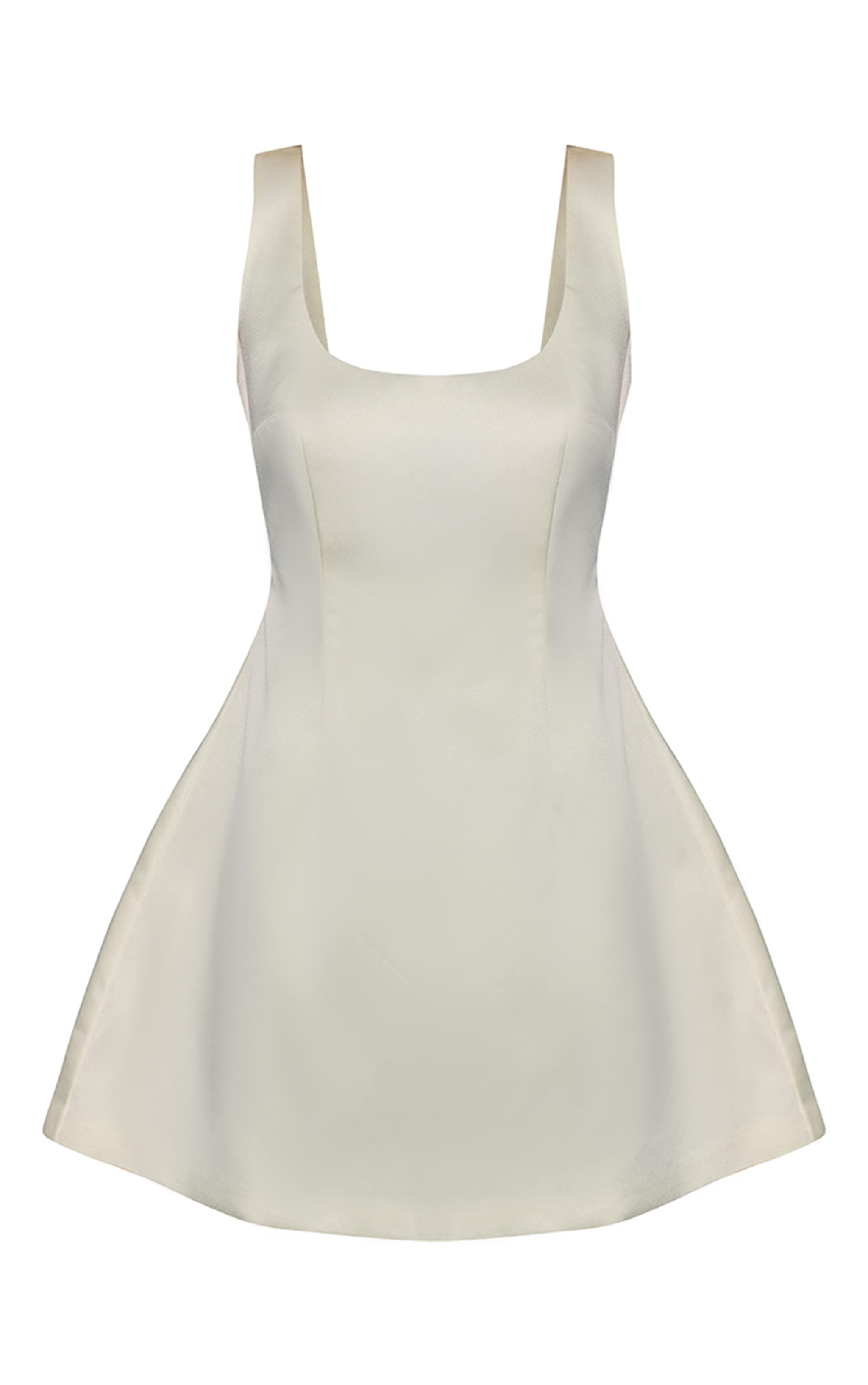 Cream Bonded Scoop Neck Shift Dress image 5