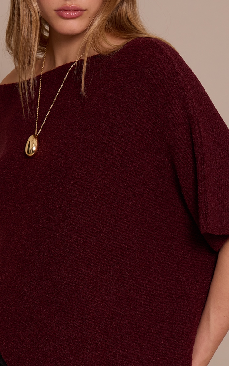 Wine Boucle Cape Top image 4