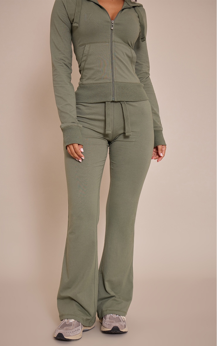 Petite Sea Green Low Rise Skinny Flare Pants image 2