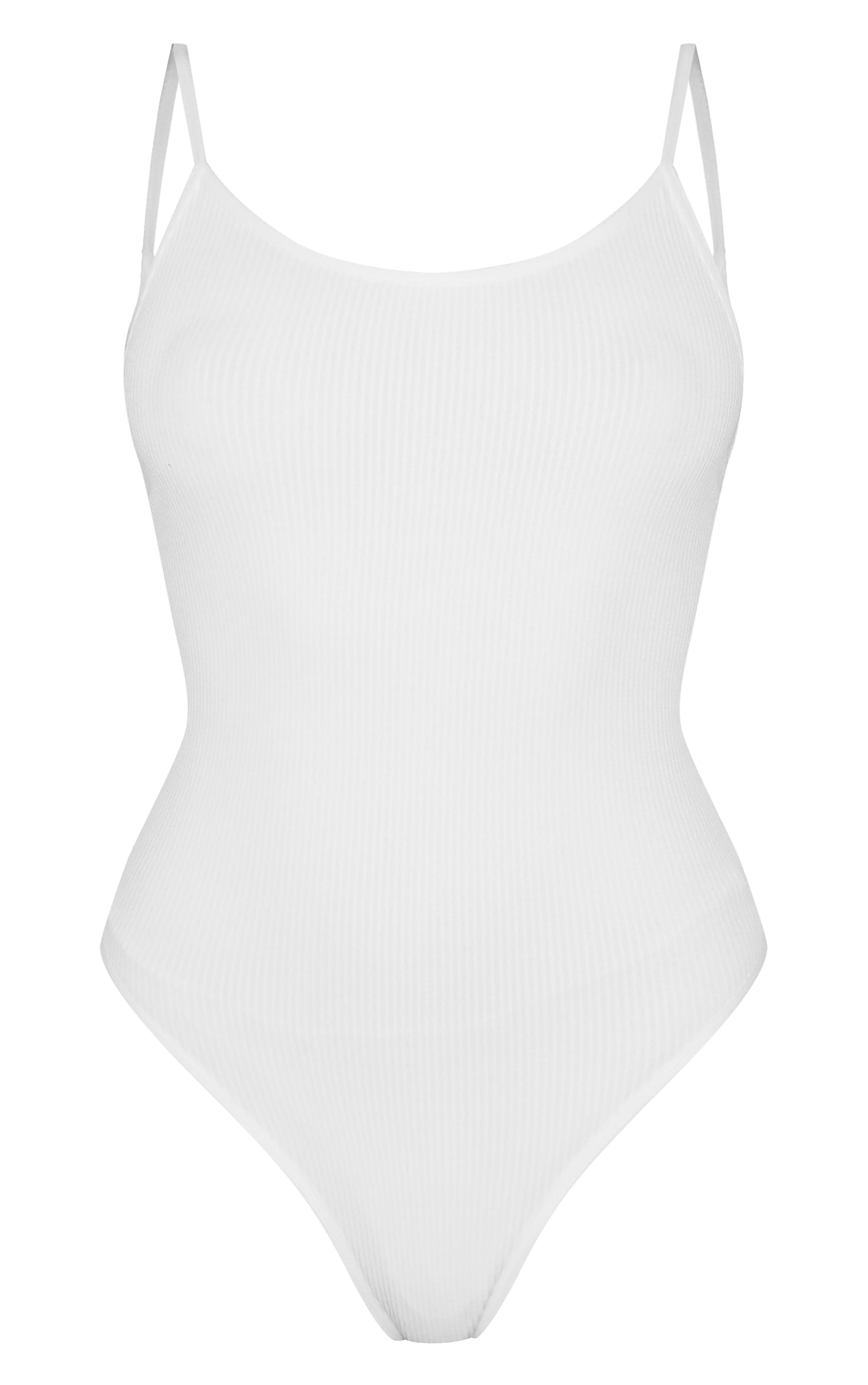 White Seamless Rib Lingerie Bodysuit image 5