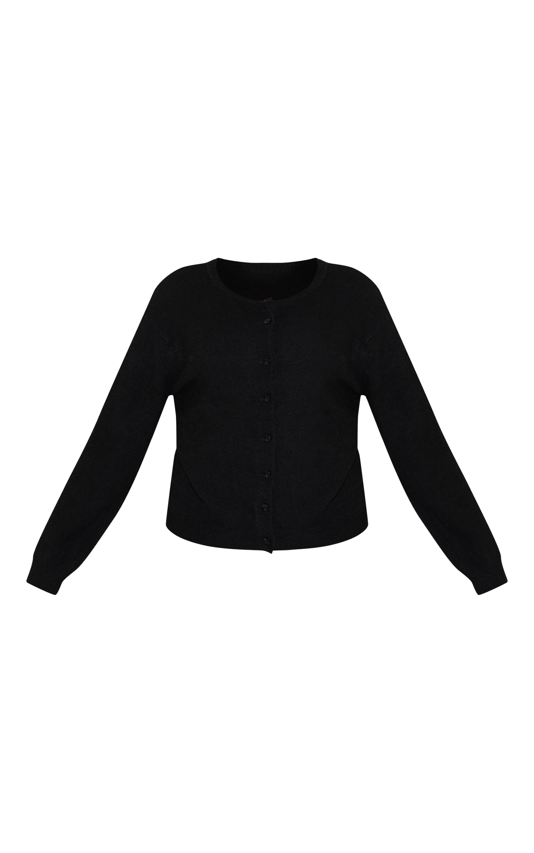 Plus Black Knit Button Through Cardigan image 5