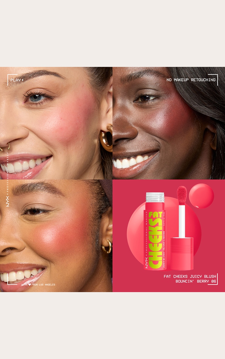 NYX PMU Fat Cheeks Juicy Blush Bouncin' Berry image 2