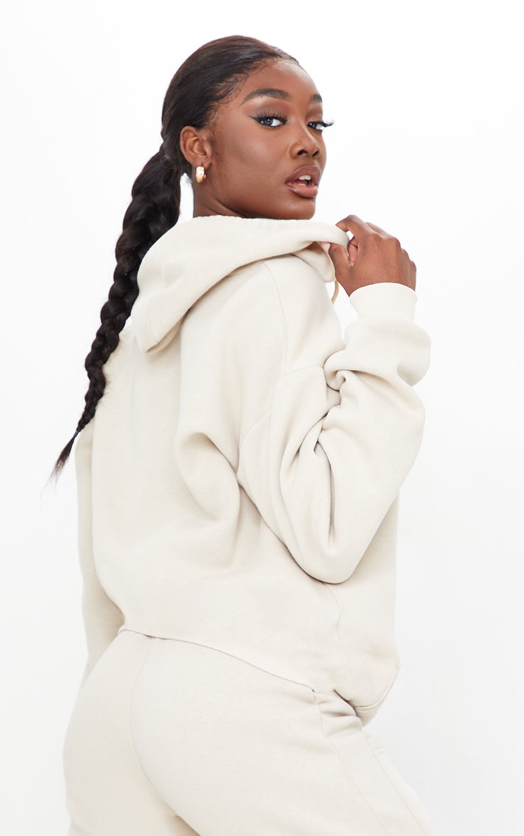 Tall Stone Extreme Oversized Pocket Front Zip Through Hoodie image 2