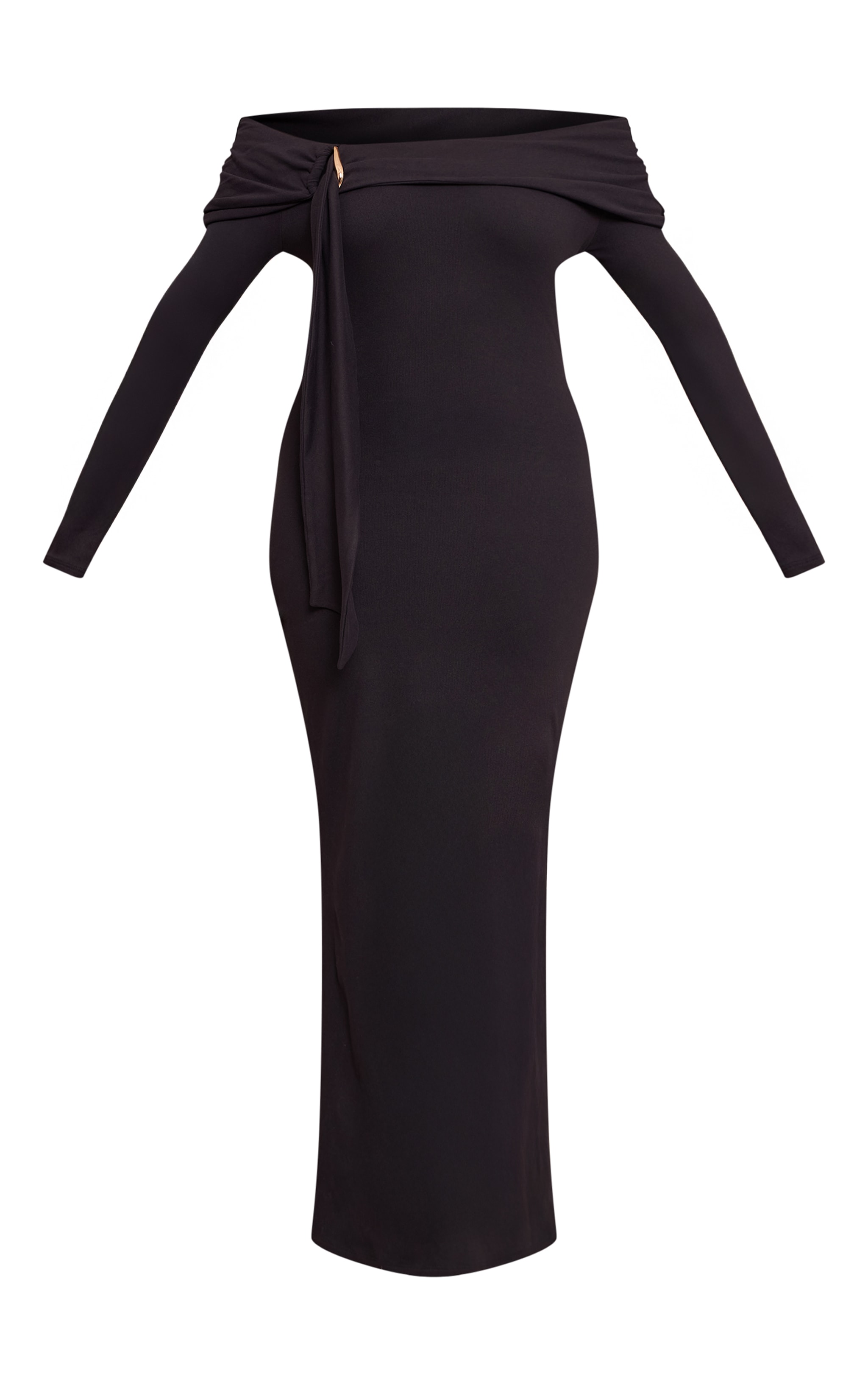 Shape Black Bardot Trim Detail Maxi Dress image 5