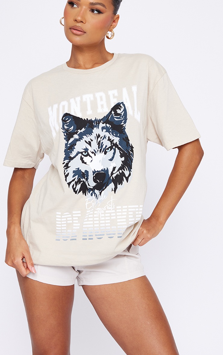 Stone Montreal Wolf Printed T Shirt image 4