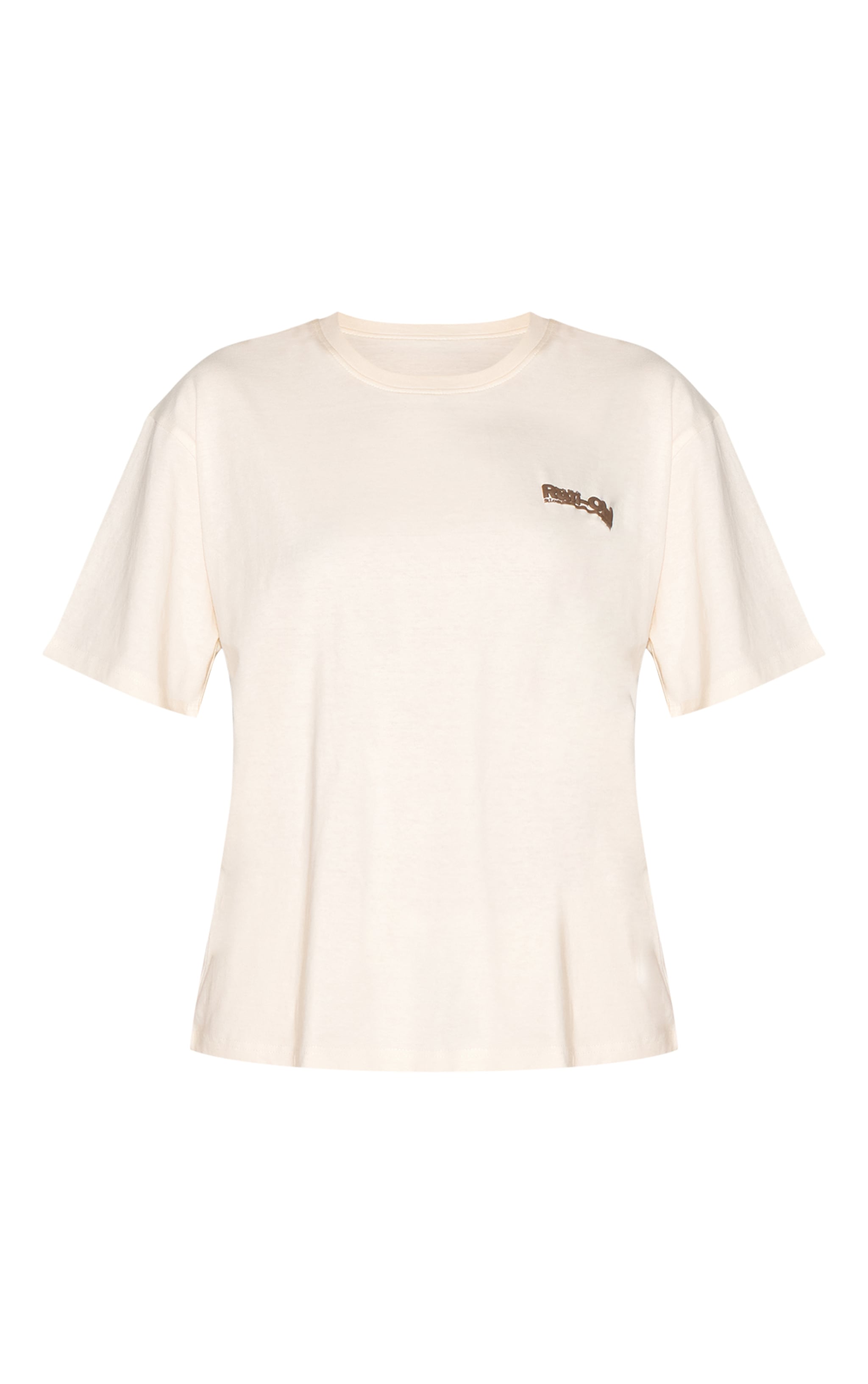 Cream Run Club Puff Print Boxy Oversized T Shirt image 5