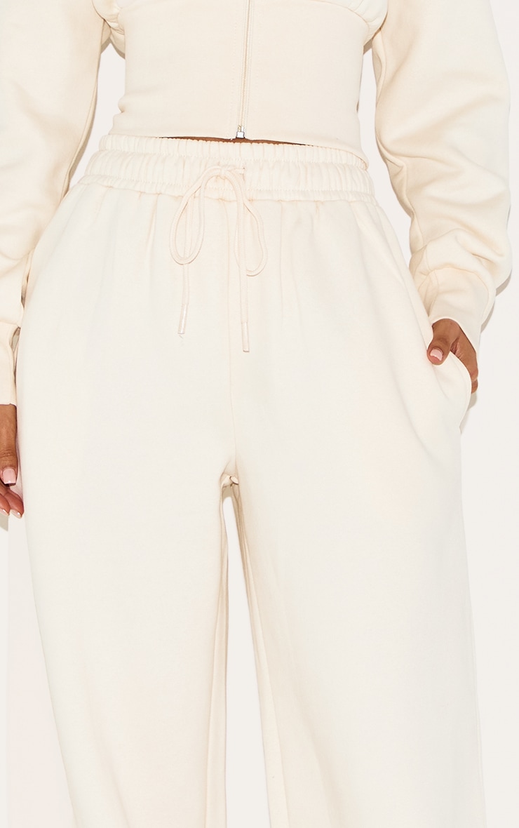 Petite Cream Drawstring Wide Leg Sweatpants image 4