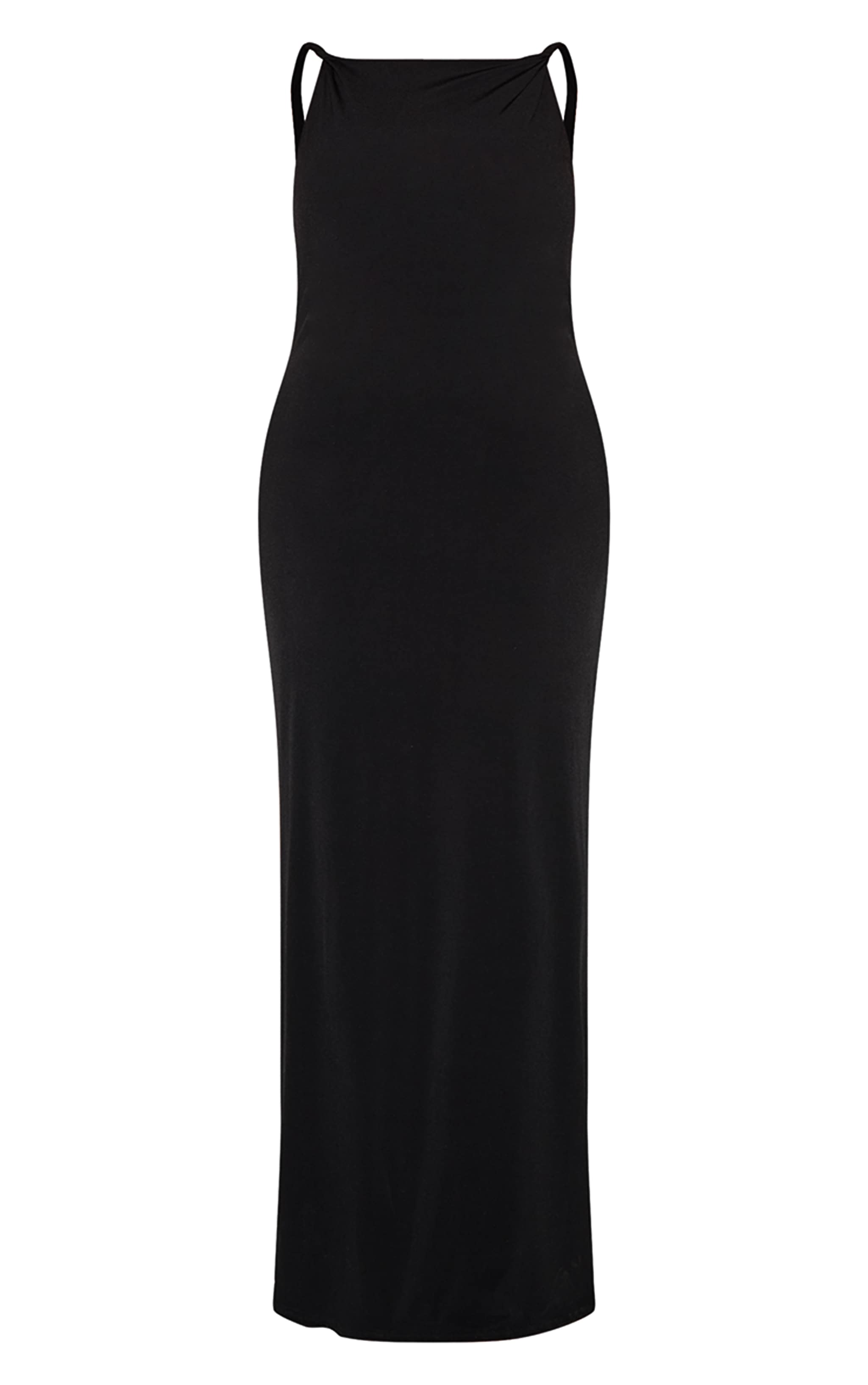 Shape Black Boat Neck Twist Shoulder Cowl Back Maxi Dress image 5