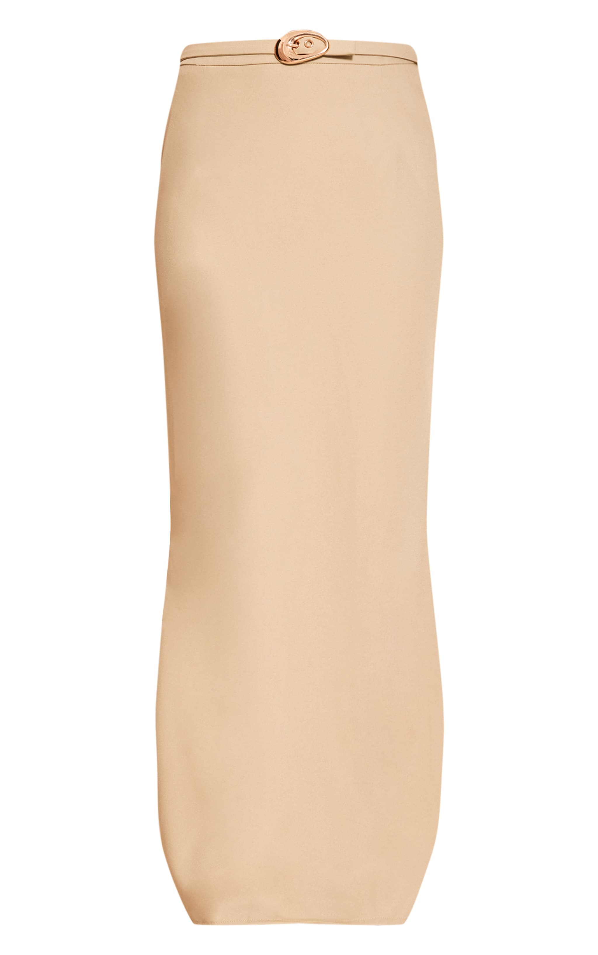 Sage Green Woven Belted Column Maxi Skirt image 5