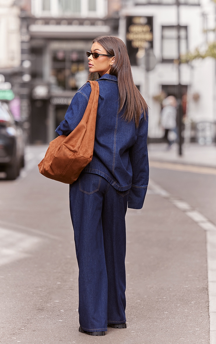 Indigo Contrast Stitch Long Sleeve Denim Rugby Shirt image 2