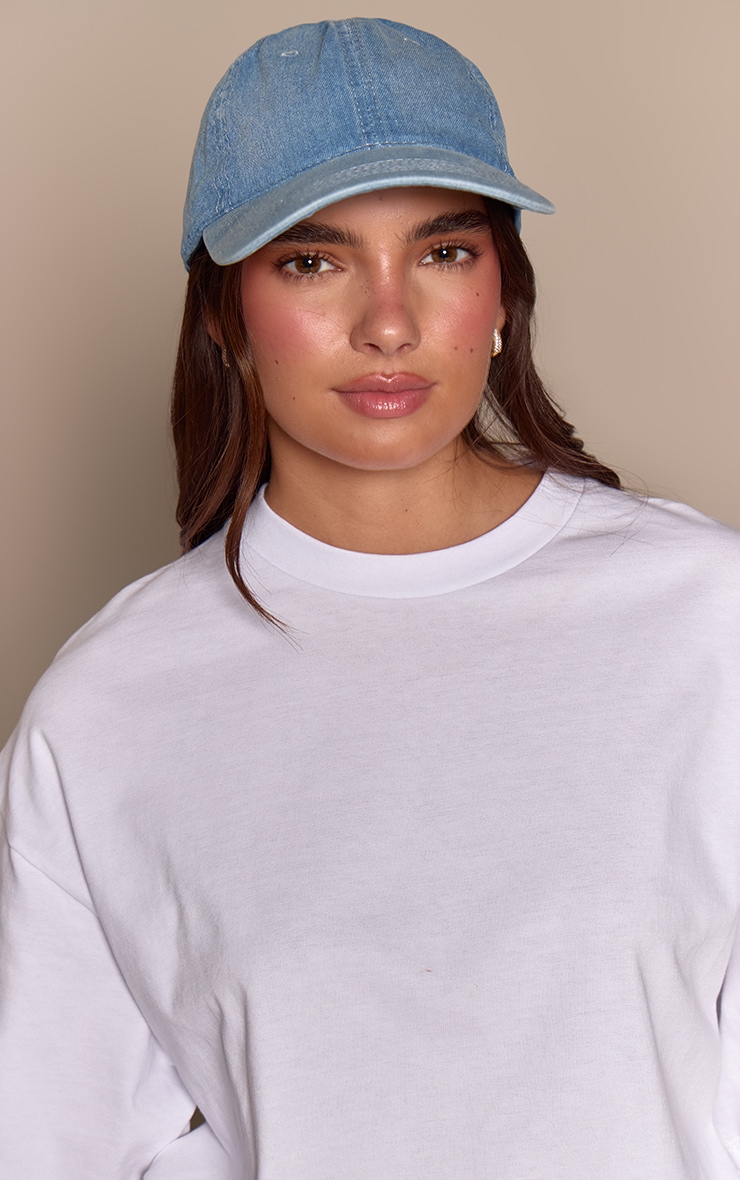 Mid Blue Denim Baseball Cap
