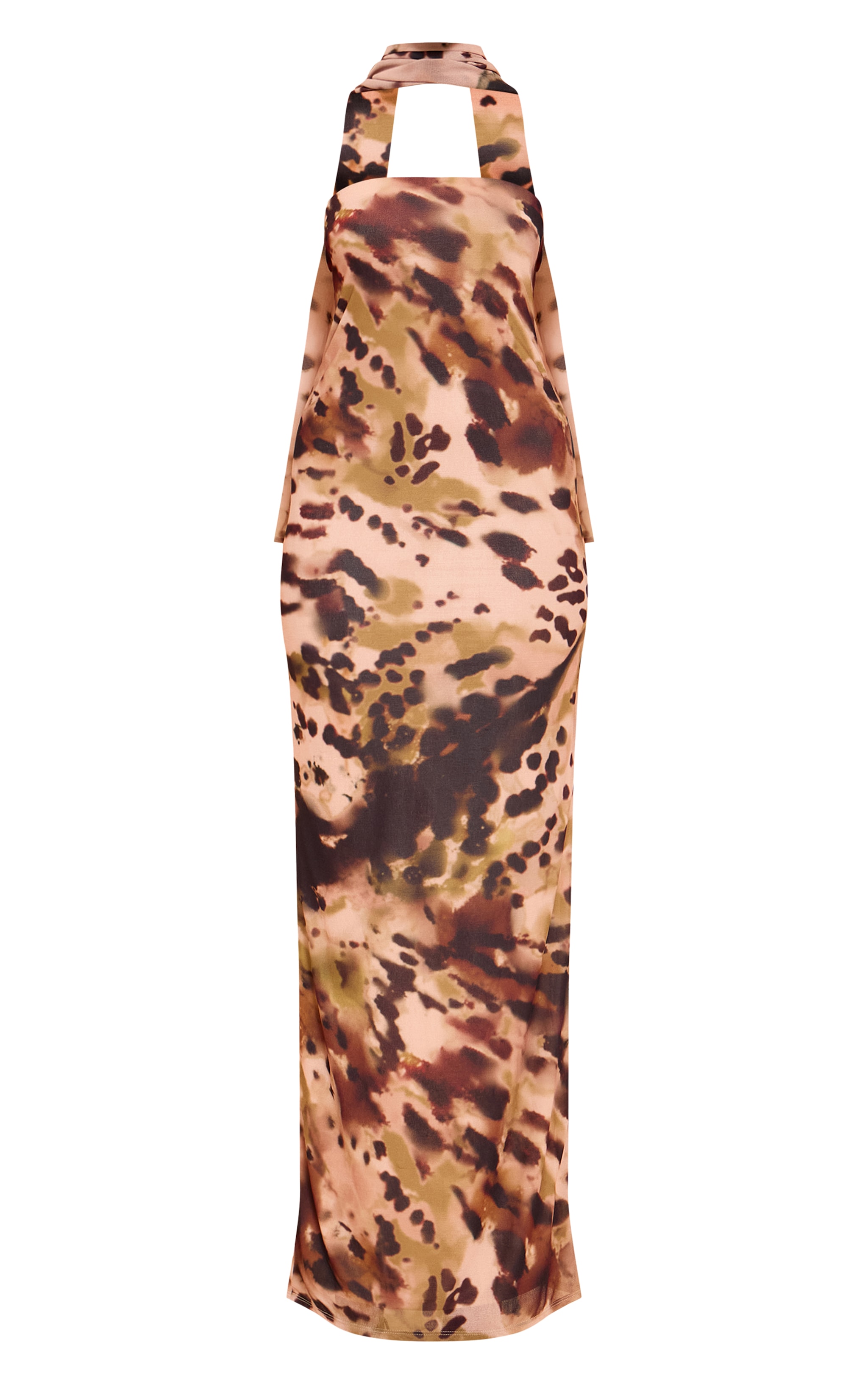 Pink Printed Bandeau Scarf Detail Maxi Dress image 5
