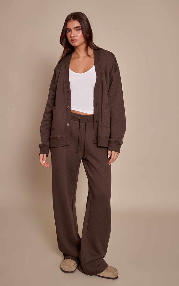 Chocolate Wide Leg Drawstring Joggers image 1