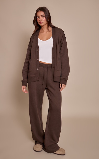 Chocolate Wide Leg Drawstring Sweatpants