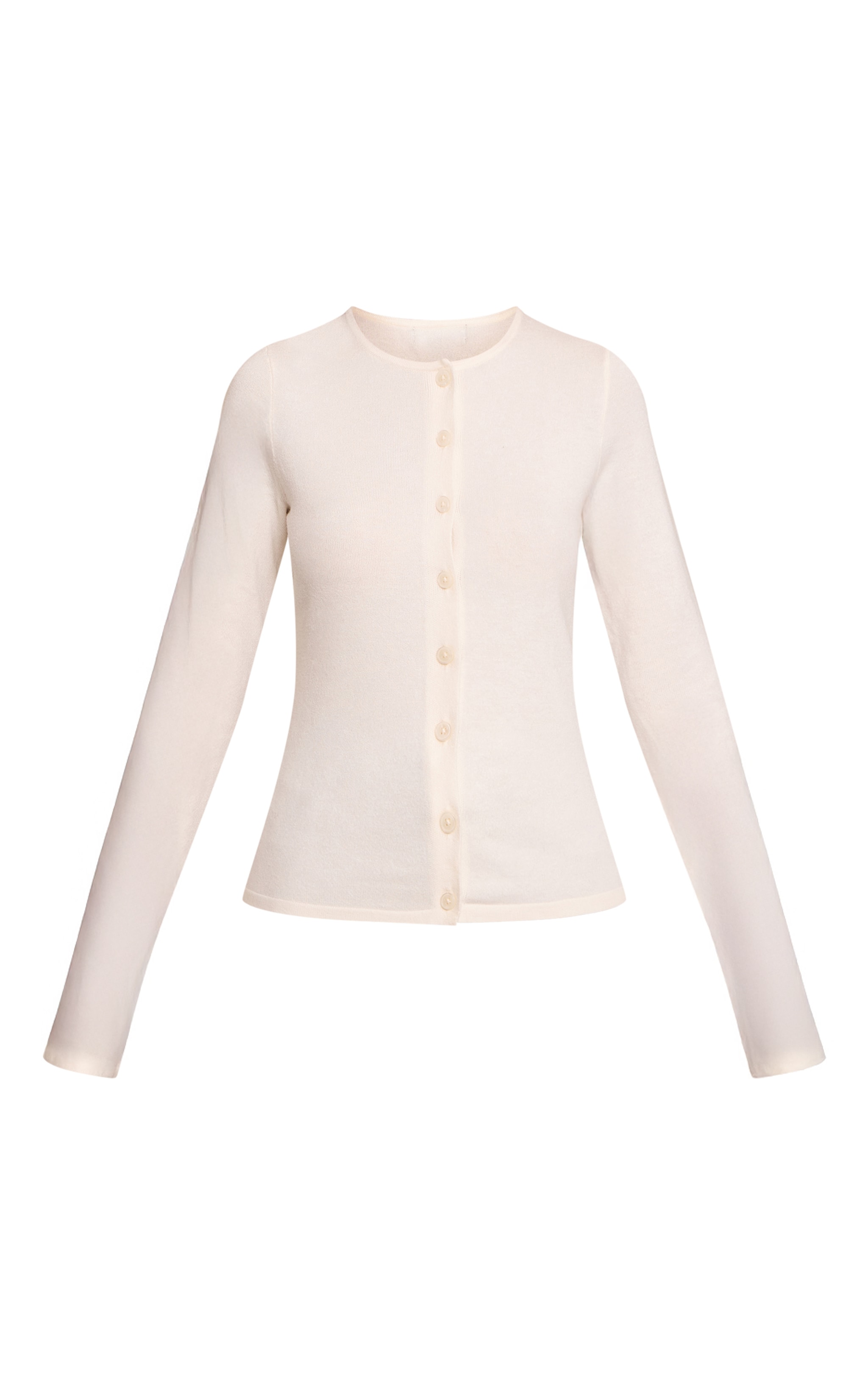 Petite Cream Button Through Fine Knit Cardigan image 5