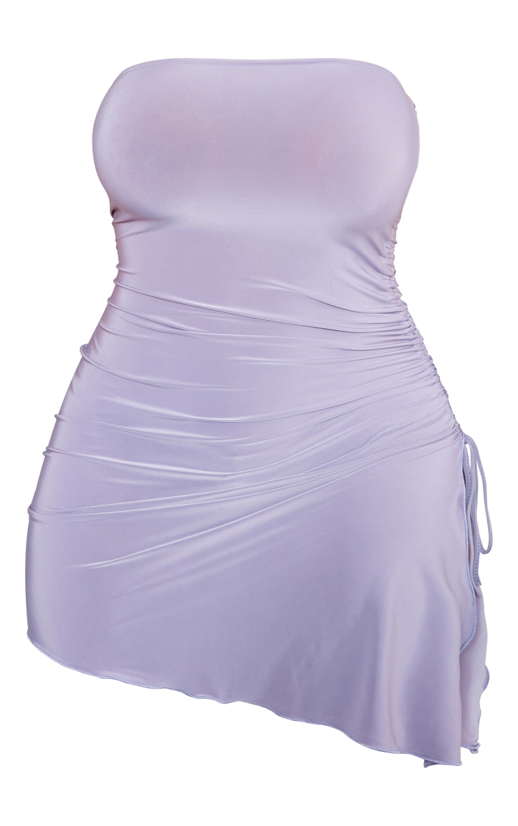 Shape Mauve Slinky Bandeau Frill Hem Bodycon Dress | Shape