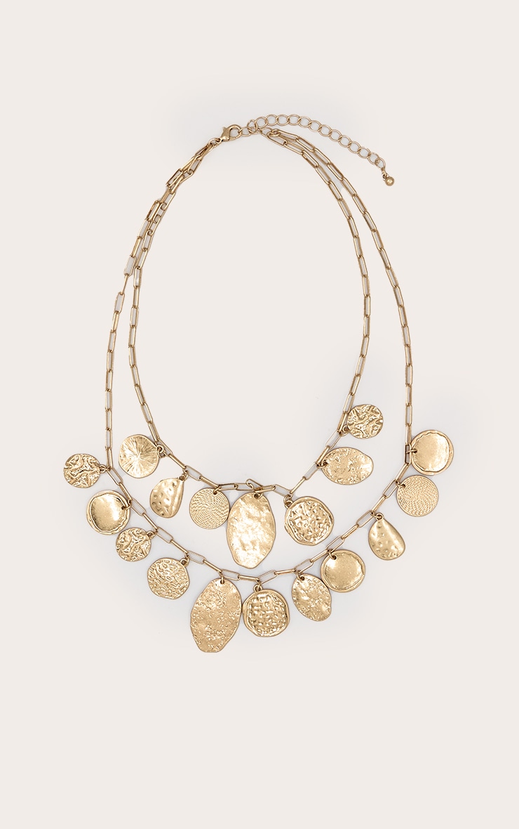 Gold Circular Pendant Charm Necklace image 3