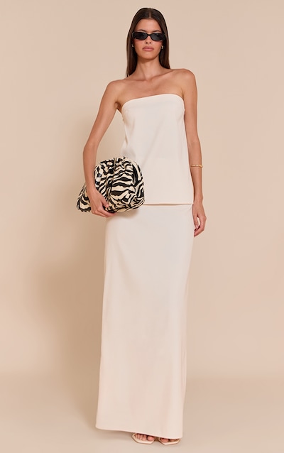 Cream Woven Maxi Skirt