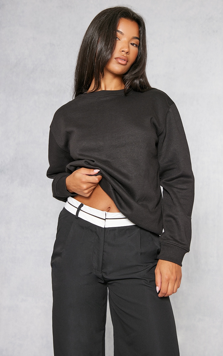 OVERSIZED SWEAT SHIRT KNIT / BLK