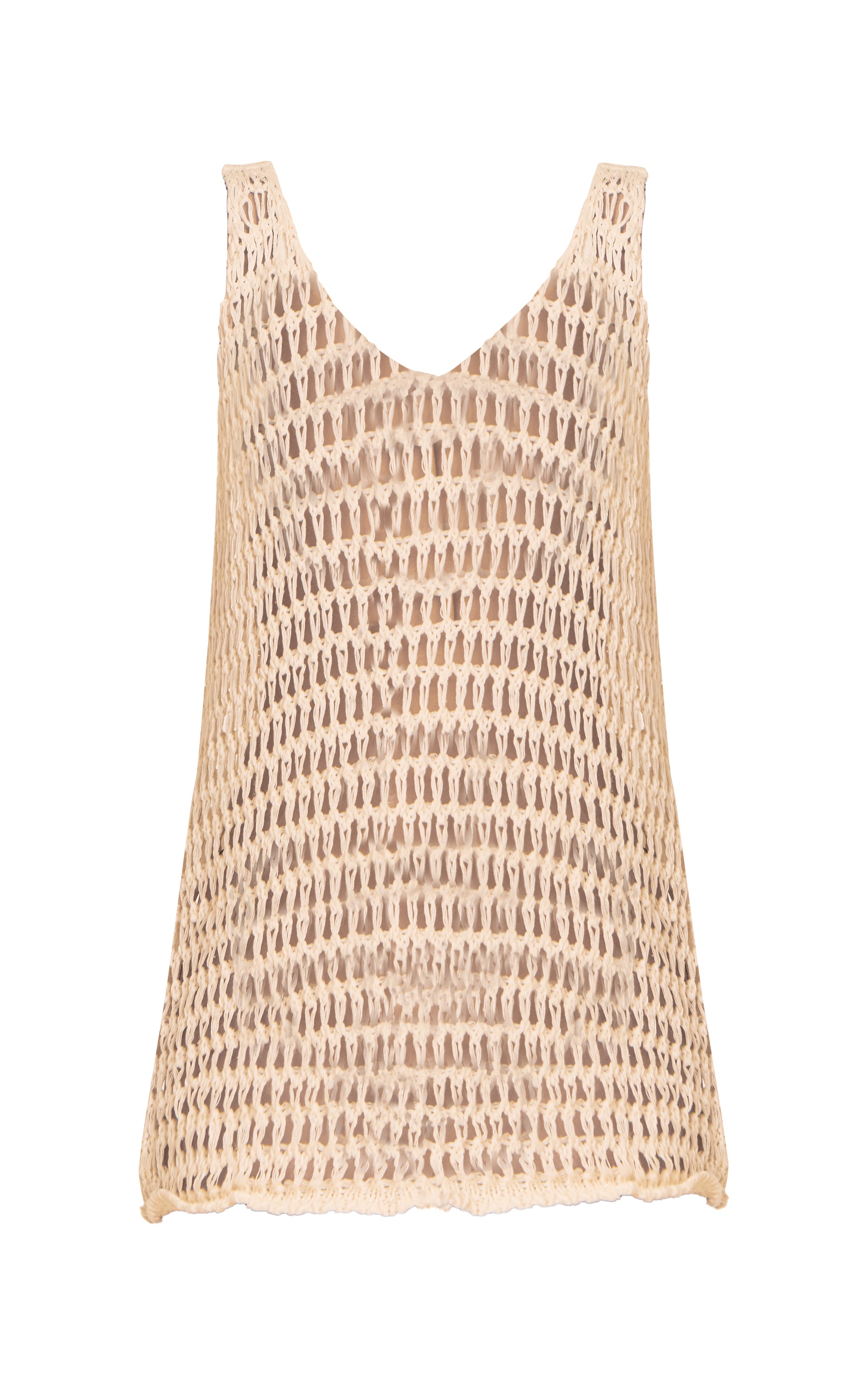 Petite Cream Crochet Sleeveless Mini Dress image 5