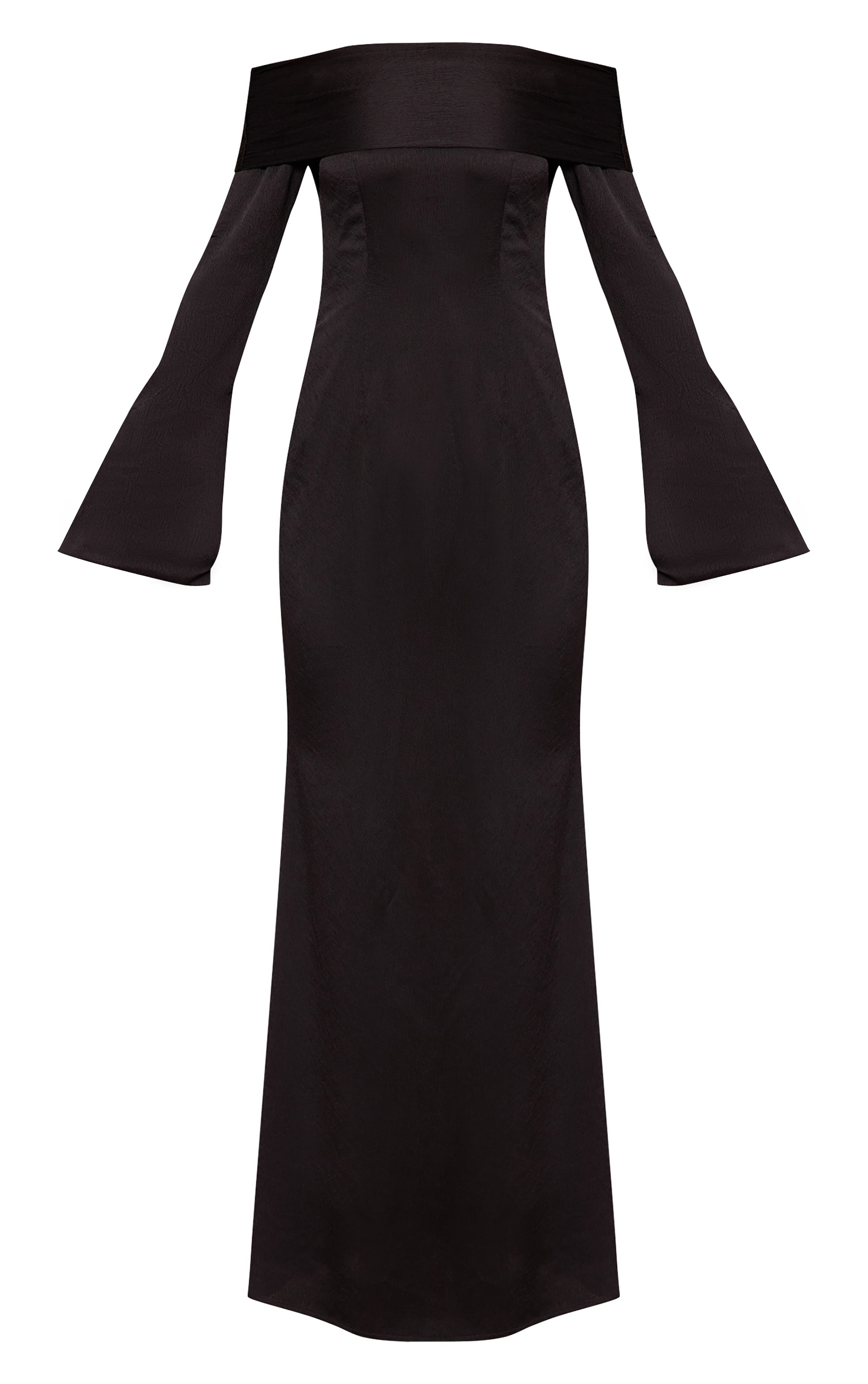 Black Bardot Long Sleeve Maxi Dress image 5