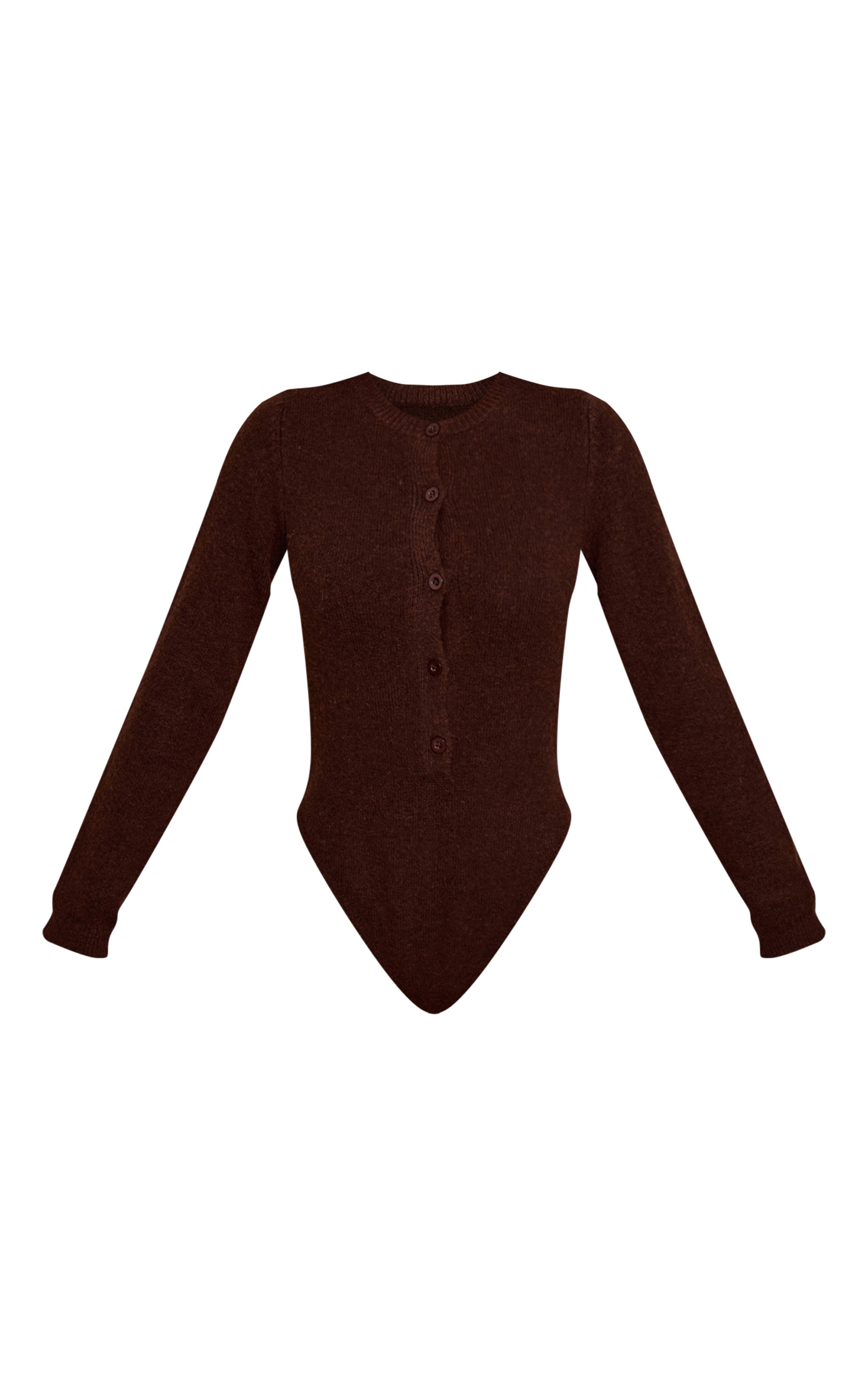 Chocolate Soft Knit Button Up Bodysuit image 5