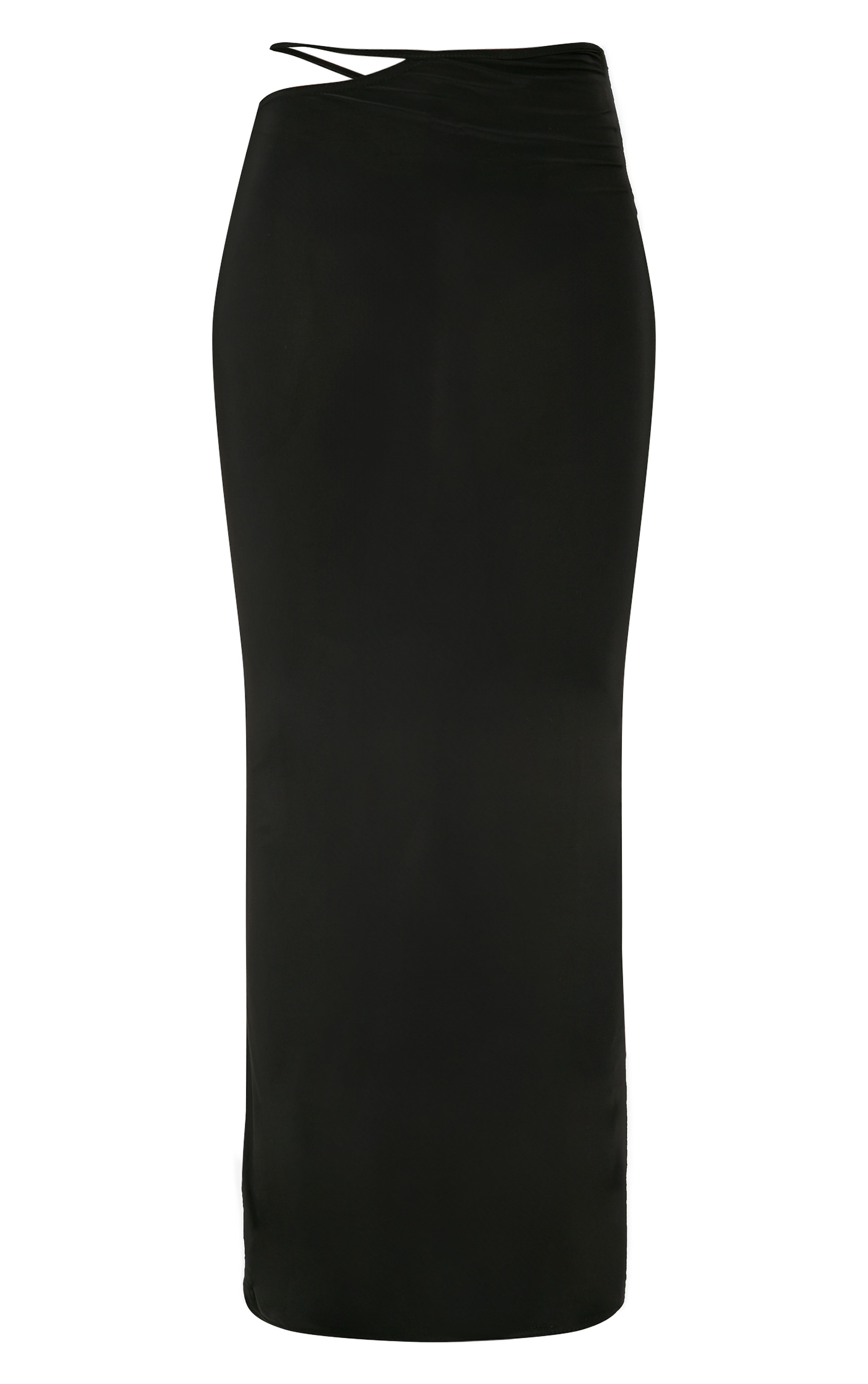 Tall Black Slinky Strap Cut Out Maxi Skirt image 5