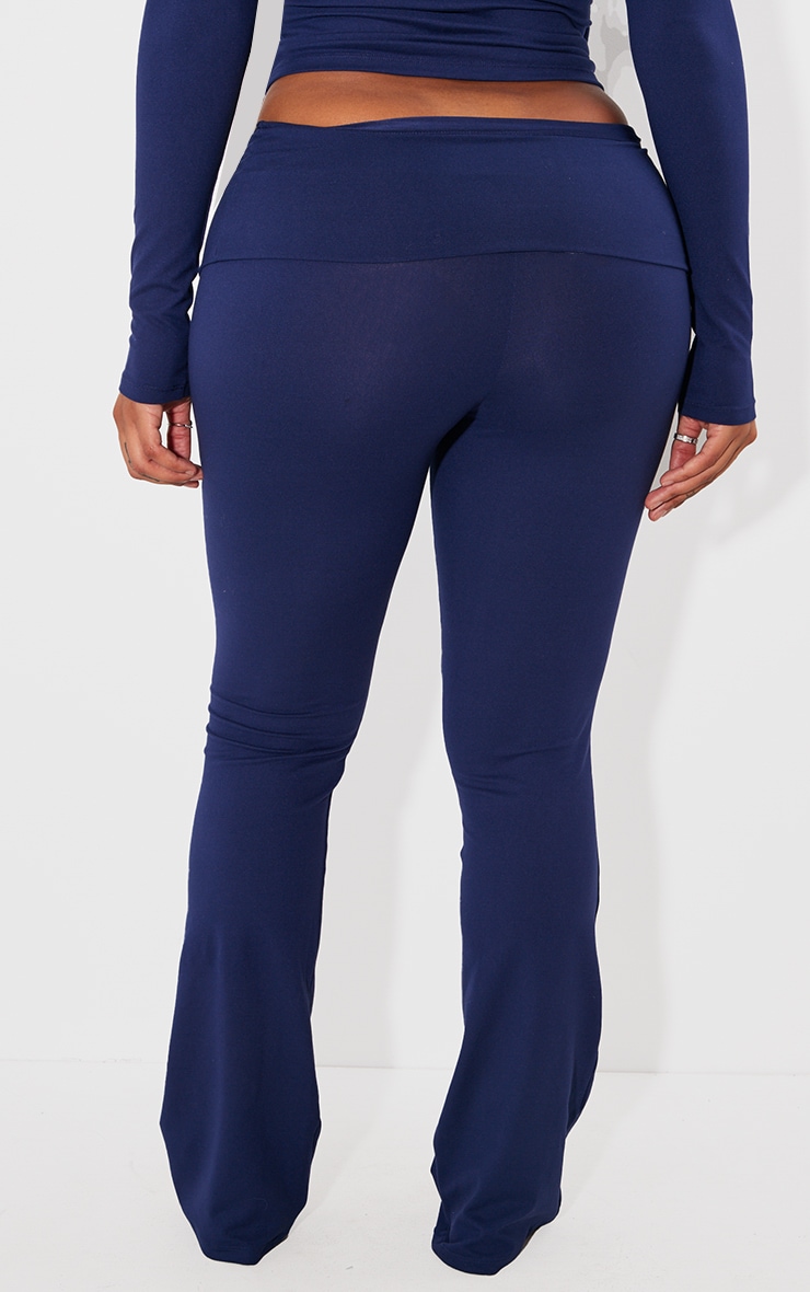 Shape Navy Sculpted Foldover Waist Flare Pants image 3