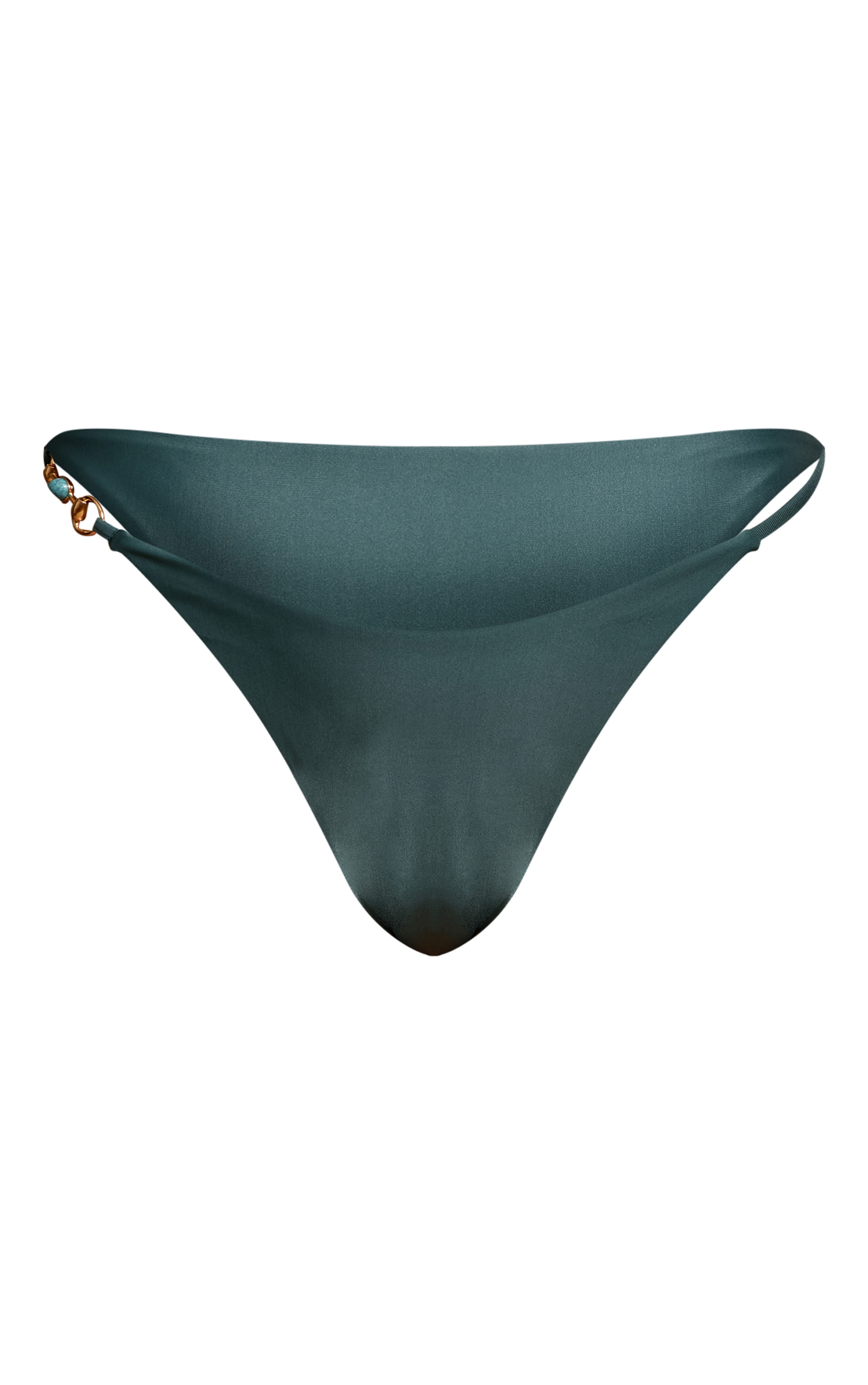 Sea Green Trim Detail Tanga Bikini Bottoms image 5