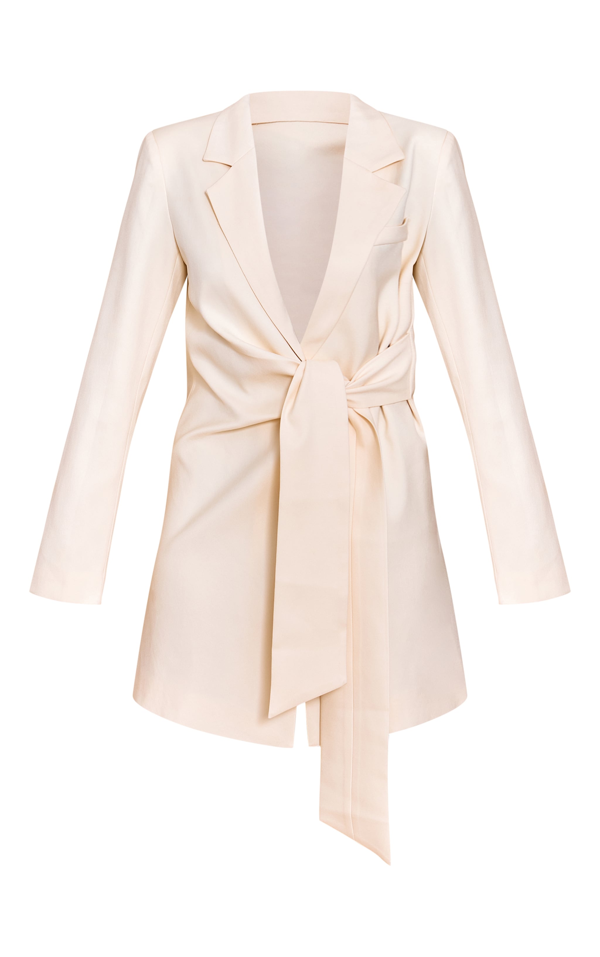 Almond Woven Blazer Side Tie Mini Dress image 5
