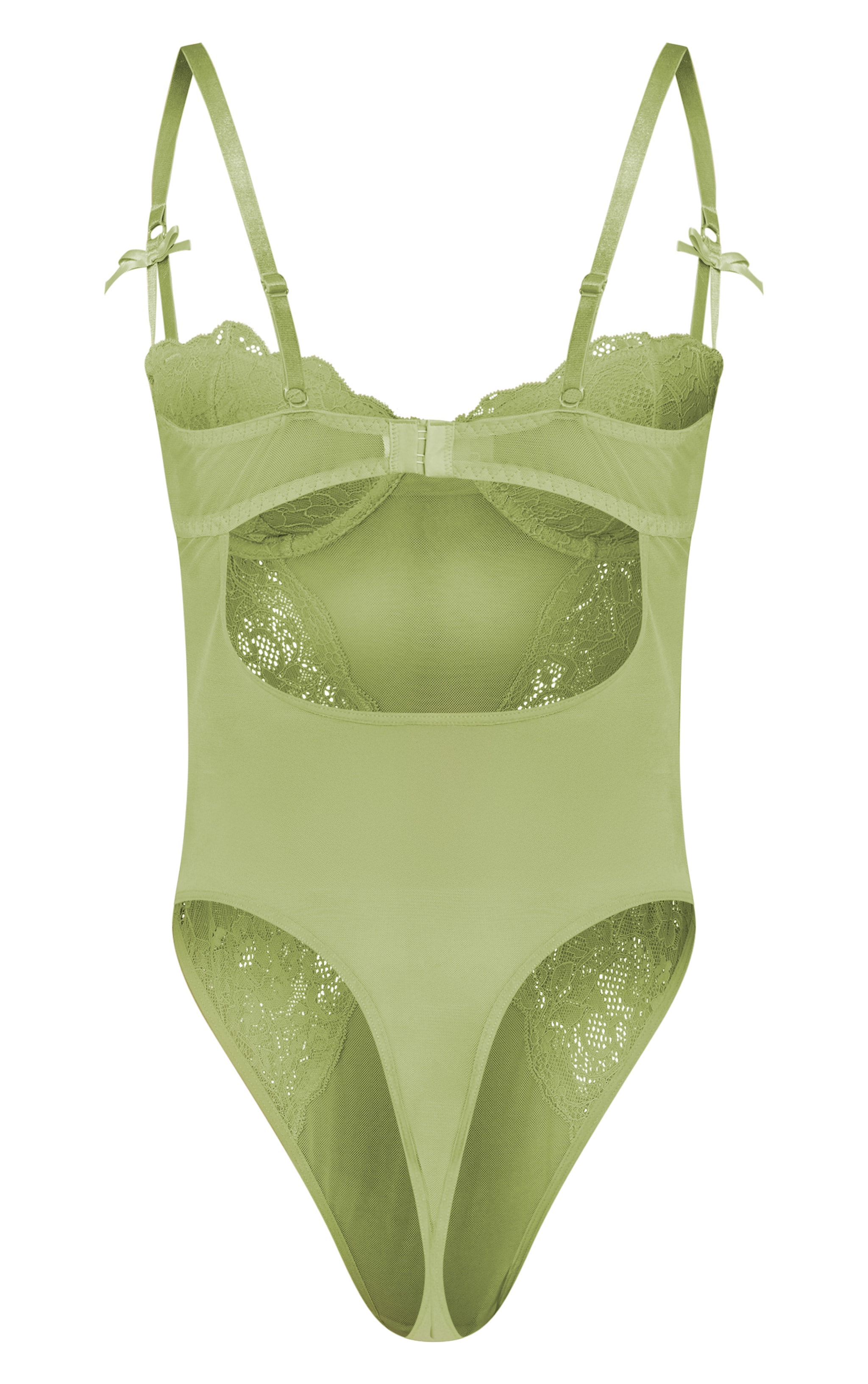 Lime Lace Underwired Lingerie Bodysuit image 6