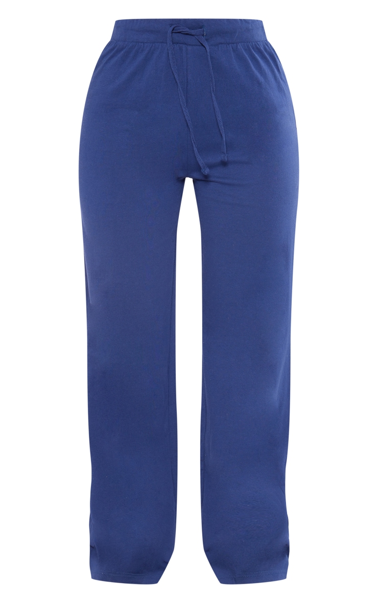 Petite Midnight Blue Straight Leg Jersey Trousers image 5