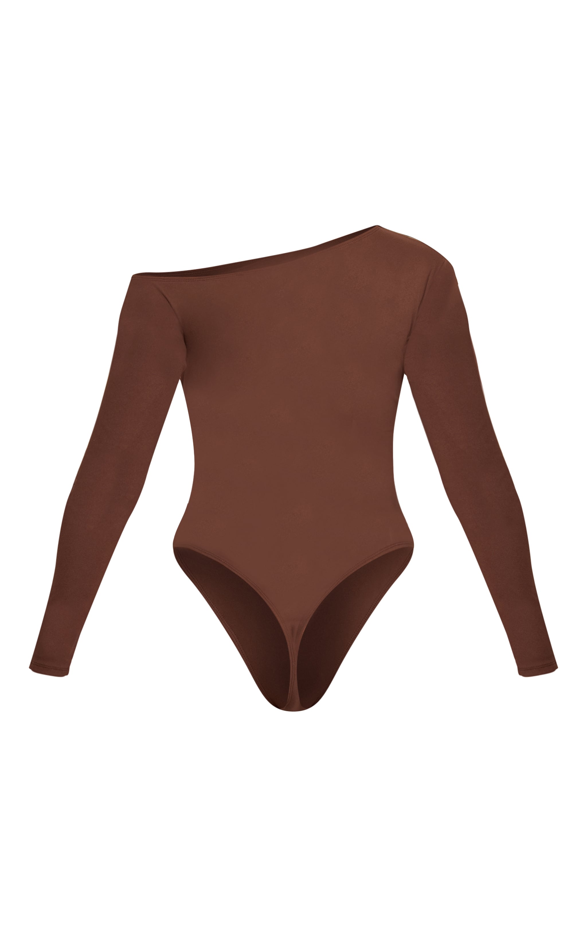 Chocolate Ultra Soft Asymmetric Long Sleeve Bodysuit image 6