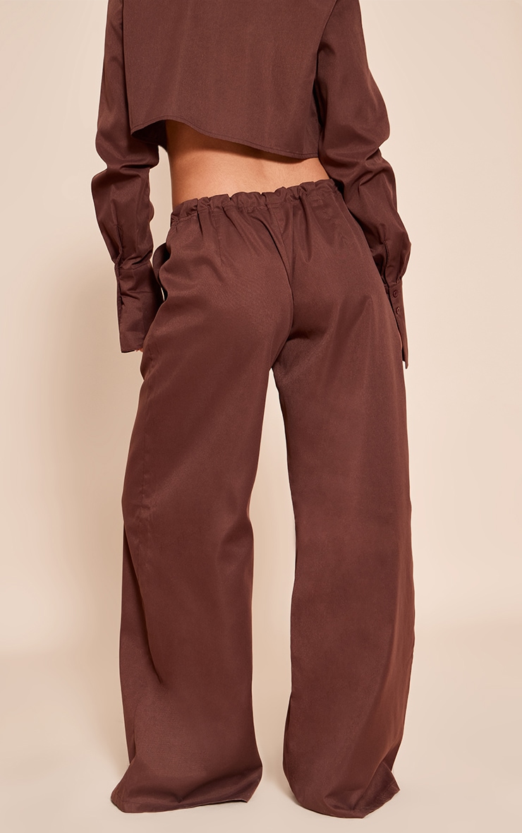 Dark Brown Oversized Drawstring Straight Leg Pant image 3