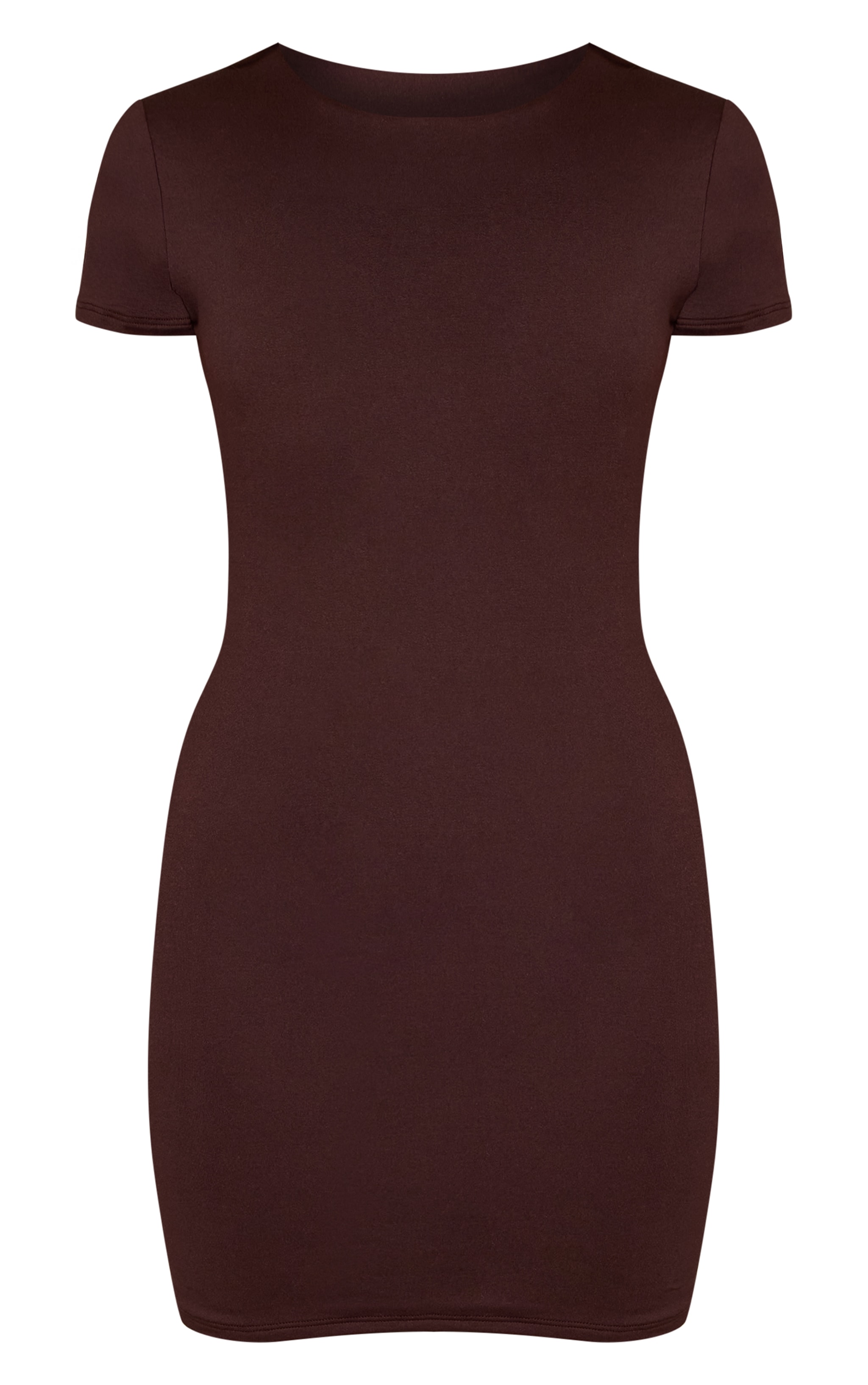 Chocolate Soft Touch Jersey Cap Sleeve Bodycon Dress image 5