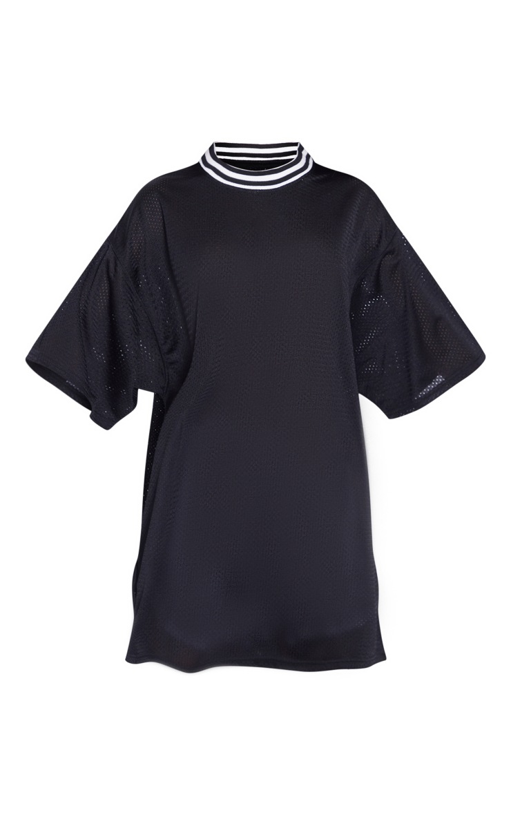 Black Varsity Oversized T Shirt Dress image 5