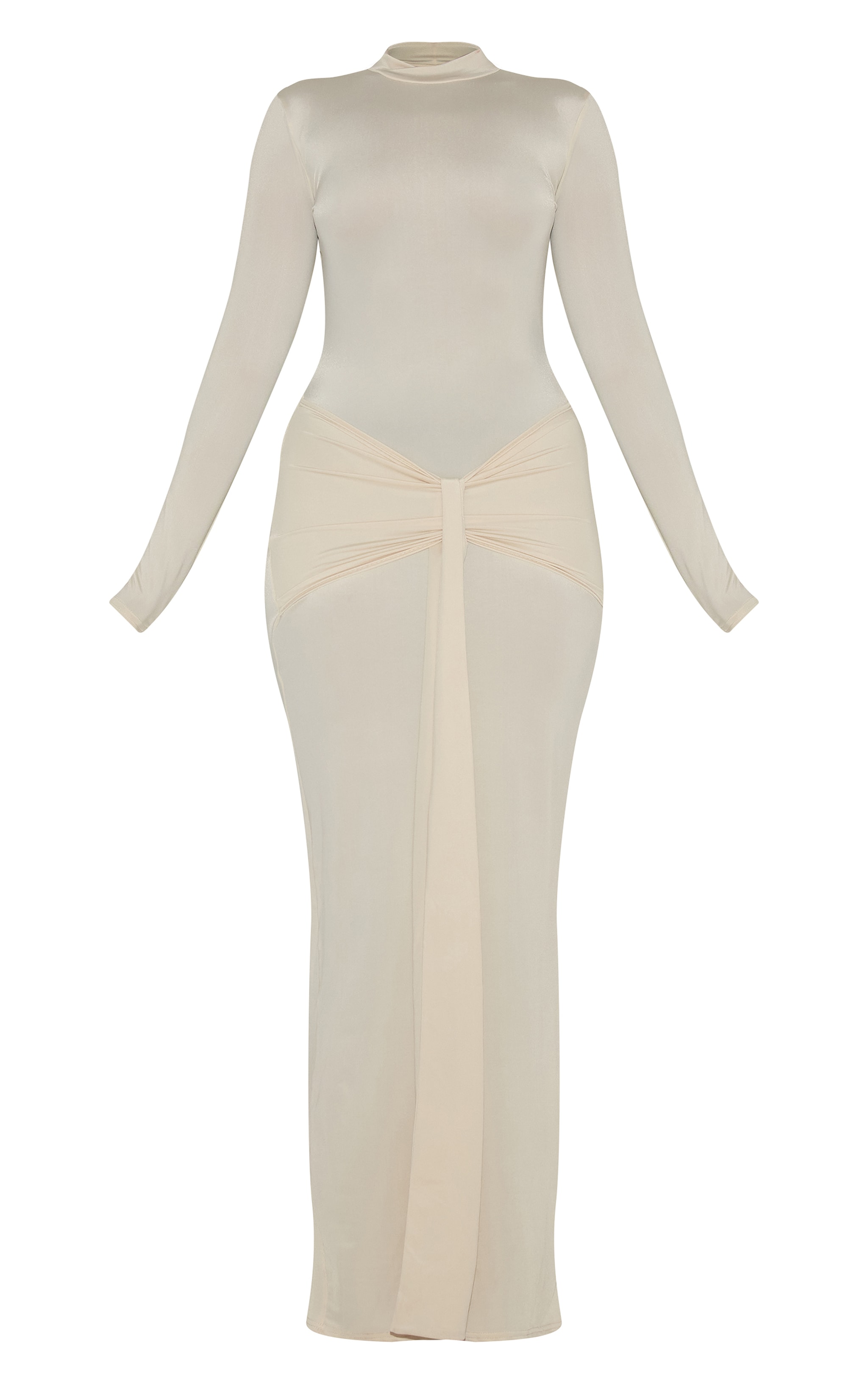 Cream Matte Sculpt Wrap Maxi Dress image 5