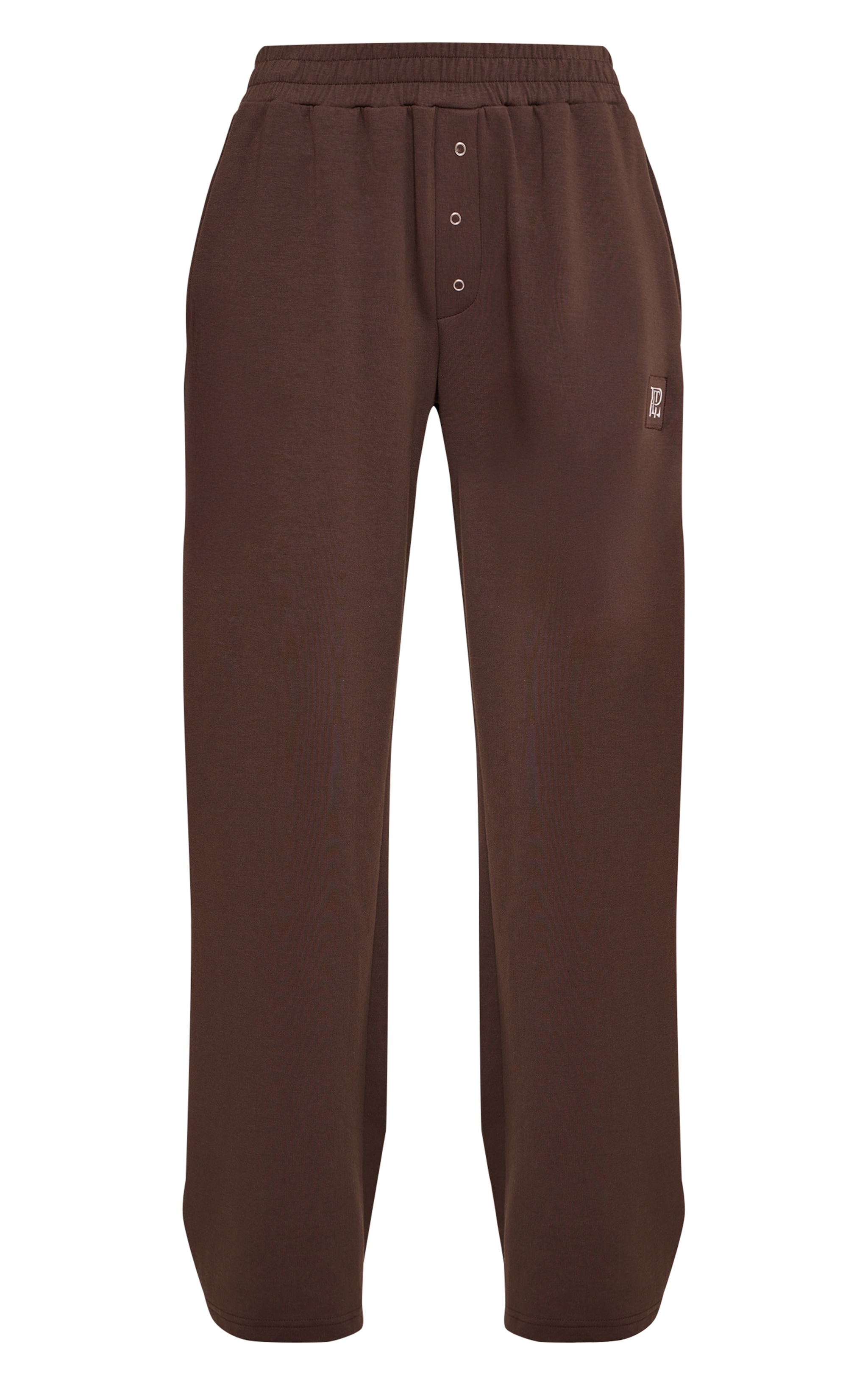 PLT Chocolate Interlock Button Up Wide Leg Joggers image 5