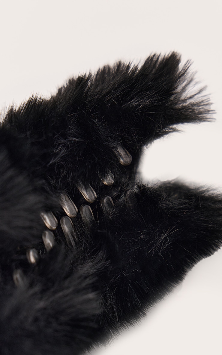 Black Faux Fur Hair Claw image 2