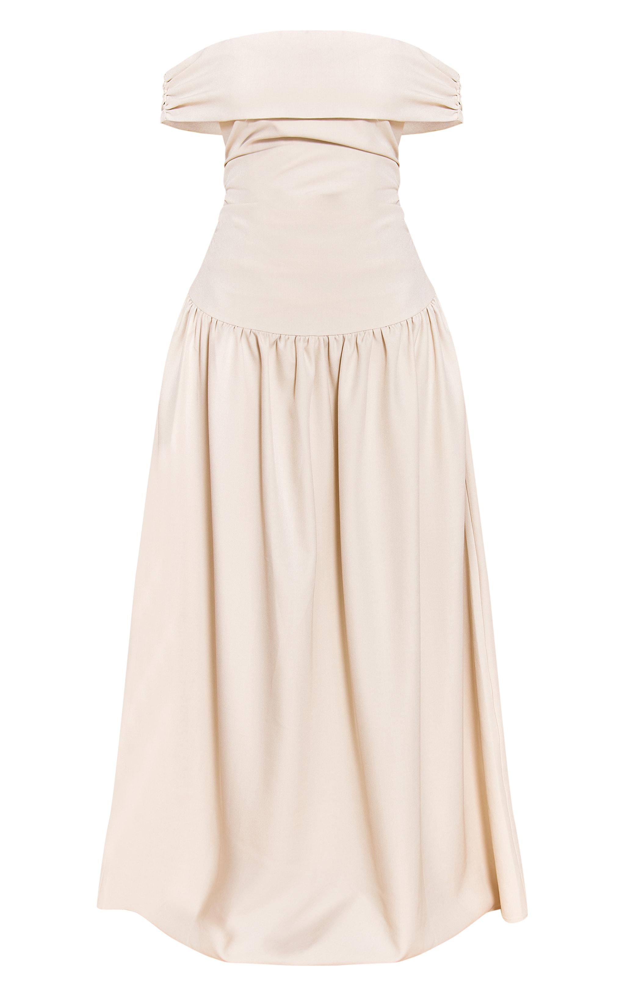 Petite Almond Off Shoulder Pleated Maxi Dress image 5