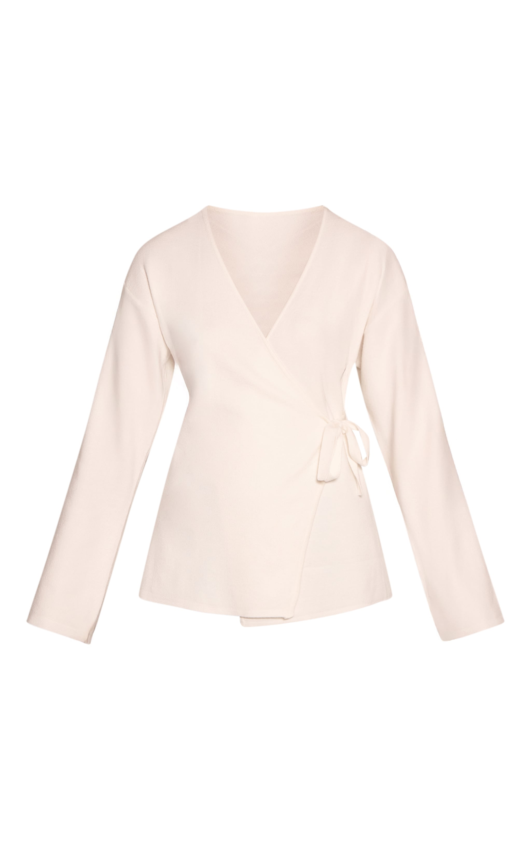 Cream Long Sleeve Wrap Cardigan  image 5